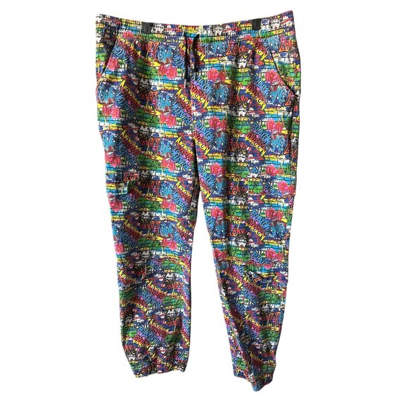 Thrill 94 Graffiti Print Jogger Pants Elastic Waist Cuffed Ankles Cotton Size 3X - Picture 1 of 6